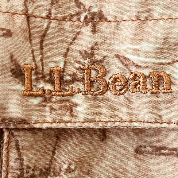 L.L. Bean Men's Fishing Shirt L Coral Vented Short‎ Sleeve Mesh Lining Outdoor - Picture 7 of 8